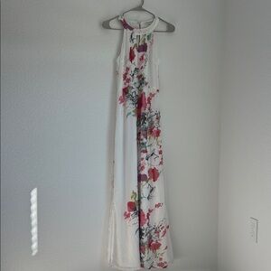 Cream Asymmetrical Halter Gown for Cocktail Events